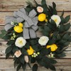 Summer Yellow Lemon Roses Wreath Front Door Artificial Spring Flowers