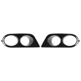 OUKENS Fog Light Covers, Pack of 2 Car Front Bumper, Fog Light Cover, Double Holes, Car Accessories, Suitable for E46 M3 2001-2006 (Light Black)