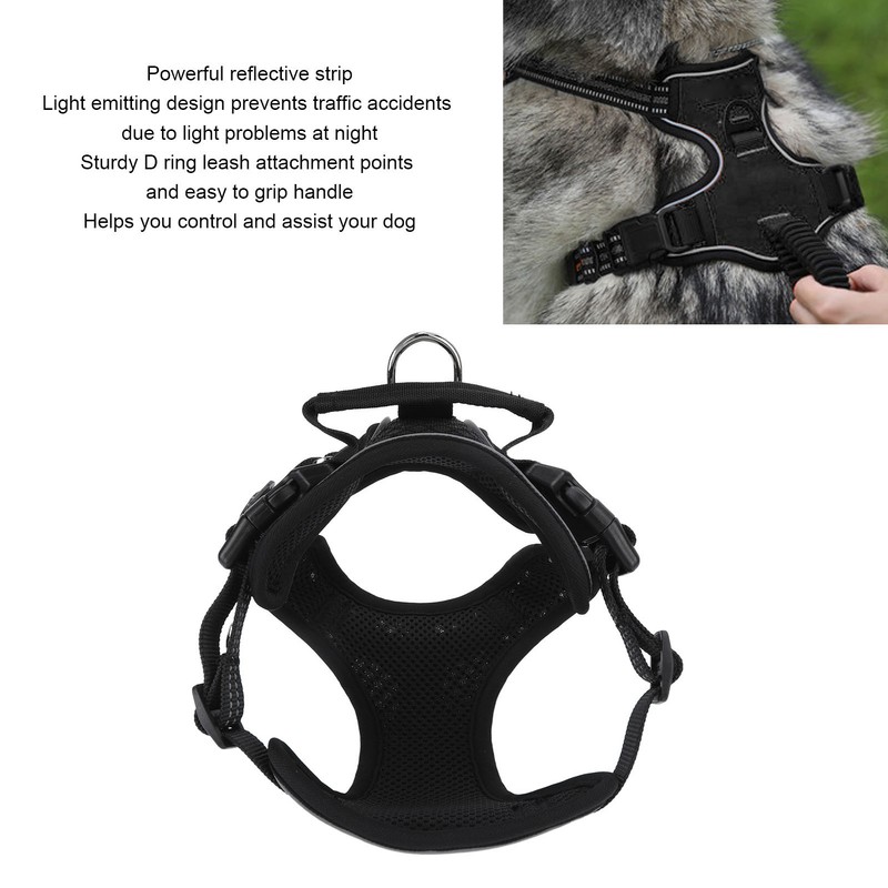 Dog Harness Adjustable Comfortable Reflective Strip Safety Mesh Dog Vest