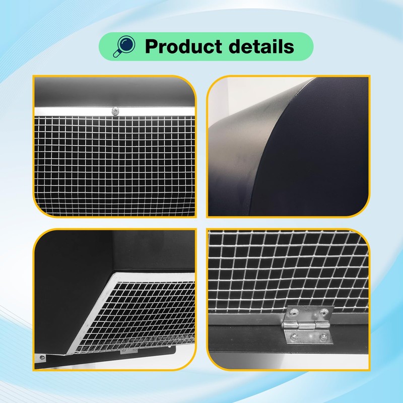 10 Inch Galvanized Steel Hooded Wall Vent, Outdoor Wall Vent