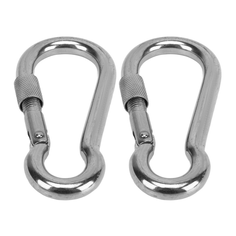 2pcs Stainless Steel Locking Clip Outdoor Camping Locking Buckle for
