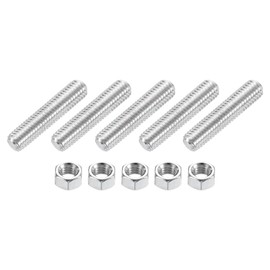QUARKZMAN 3/8"-16 Vollgewinde-Stange, 5 Stück 304 Edelstahl Langgewindeschraube 2" Länge Rechtsgewinde für Möbelmontage Montagebefestigung