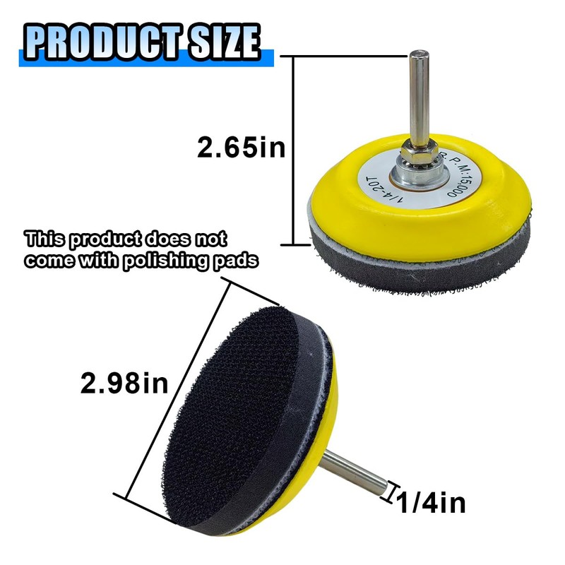 2PCS 3" Hook and Loop Sanding Pad Polishing Tool Kit