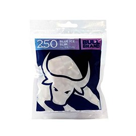 BULL BRAND Blue Ice Slim Filter 250-Piece Tips 20 Pack