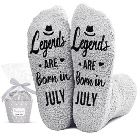 HAPPYPOP July Birthday Gifts Birthday Socks; Happy Birthday Socks Christmas in July Gifts Socks for Him Male