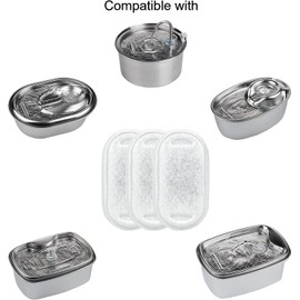 FluffyUnion Replacement 4 Fountain Filters & 4 Pre-Filter Sponges compatible with Spring Bento