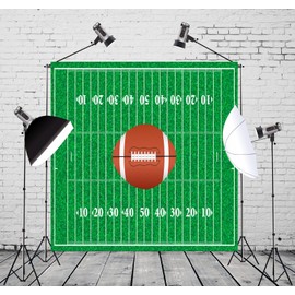 Loccor Fabric 5x5ft Football Backdrop America Rugby Stadium Field Game Strategy Tactics End Zone Touchdown Photography Background Kid Birthday Party Decoration Banner Portrait Photoshoot Studio Props
