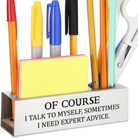 SOSREBEDR Of Course I Talk to Myself Sometimes I Need Expert Advice,Sarcastic Office Humor Gift for Coworkers Professionals Entrepreneurs, Office Pencil Holder for Desk SD287