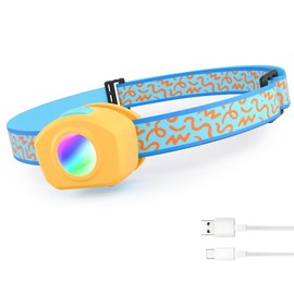 EverBrite LED Headlamp Rechargeable Kids Headlamp with RGB Mode and Adjustable Headband, 3 Modes Multicolor Headlamps for Kids, Bright Kids Head Lamp for Camping, Reading, Exploring, Parties