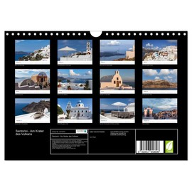 Santorini - Am Krater des Vulkans (Wandkalender 2026 DIN A4 quer), CALVENDO Monatskalender: Die einzigartige Lage der Vulkaninsel Santorini bietet ... zeigt dieser Kalender. (CALVENDO Orte)