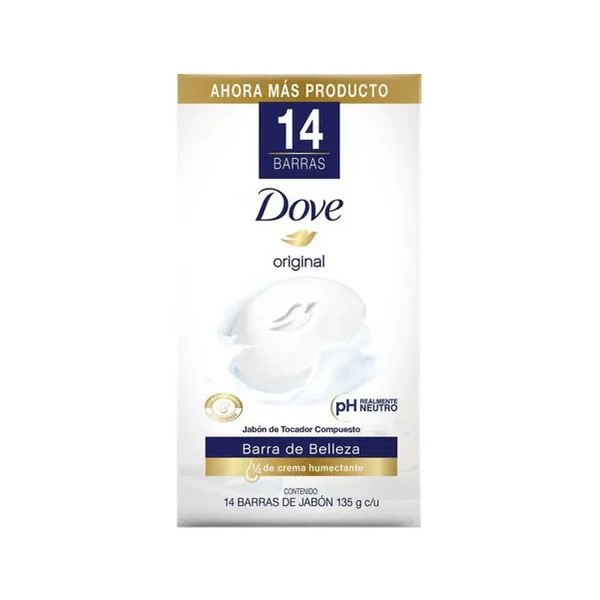 Jabón Corporal Dove En Barra C/ Crema Humectante 14 Pzs