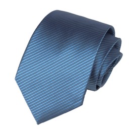 Corbata para hombre de color liso con rayas finas y suaves, para graduación, formal, Azul Acero, Talla única