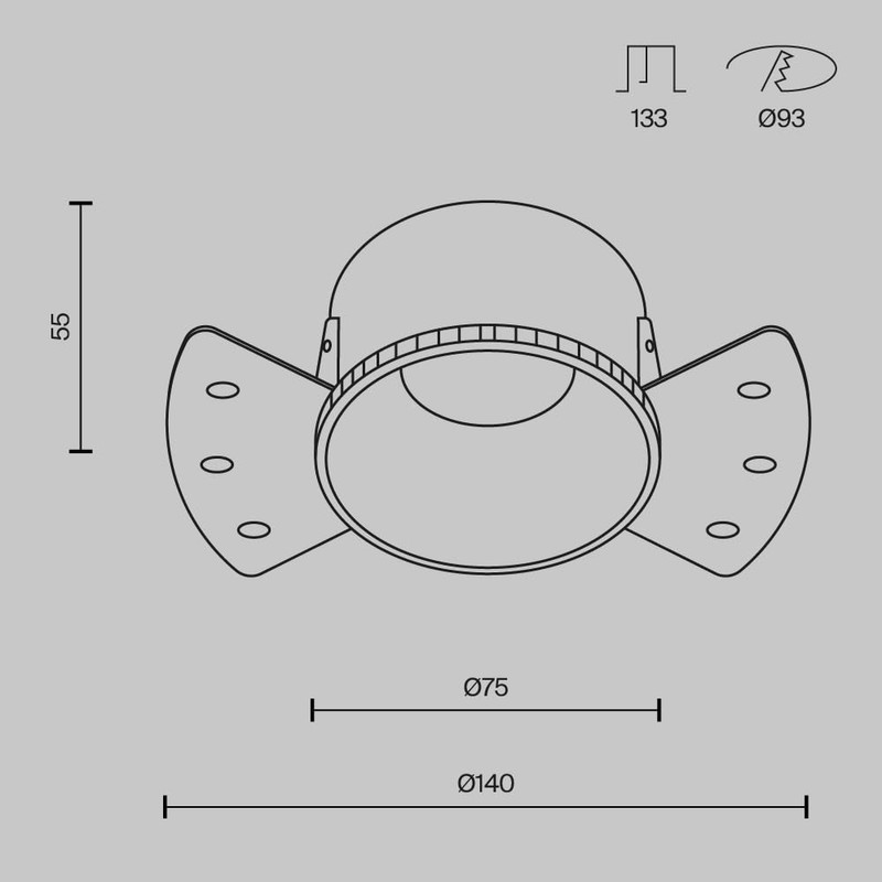 Maytoni Modern Recessed Spotlight Share 1x GU10 Excl. White Aluminium