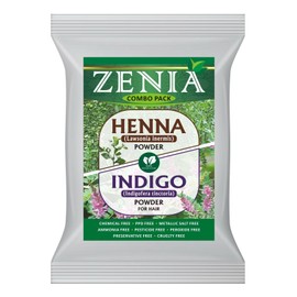 Zenia 100g Zenia Indigo Powder & 100g Pure Henna Powder Hair Dye Black Combo Pack