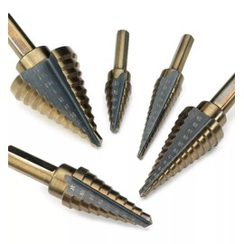 Broca Escalonada HSS Conica Acero Rapido Taladro Metal Madera Doble Filo 50 tamaños diferentes | 5 Piezas