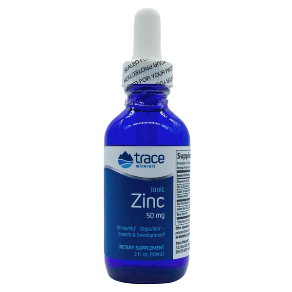 Trace Minerals Research, Ionic Zinc, 50 mg Zinc Depot, 59 ml, Laboratory Tested, Gluten Free, Soy Free, Vegetarian
