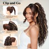 CHRSHN Ponytail Extension, 26” Claw Clip Ponytail Extension Long Brown