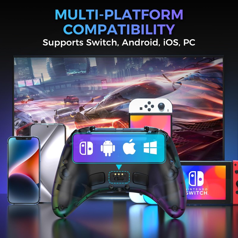 IINE Wireless Controller with Charging Dock, Pro PC Controller for