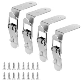 90 Degree Tool Box Hood Locks Latches with Keyhole, Stainless Steel Box Latch Toggle Catch Lock, Cabinet Latch Hardware Corner Latch, Generic 90 Degree Latch for Box Cabinet Door Barn(4 Sets)