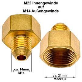 Adapter Thread Reducing Connector - High Pressure Coupling Female AG - Brass/Stainless Steel - 1/8" 1/4" 1/2" 3/4" M14 M18 M21 M22 TR22 - Accessories for Hydraulic Pneumatics