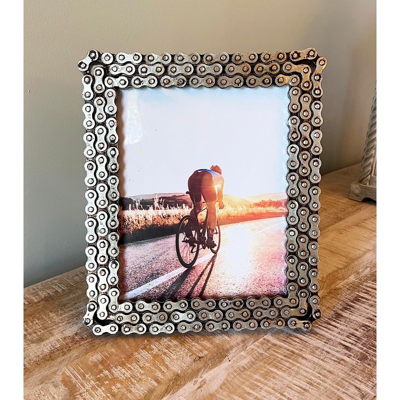 Bicycle/Motorcycle Chain Picture Frame 8" X 10" Photo - Faux