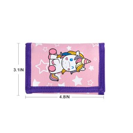 Trifold Canvas Outdoor cartoon Wallet for Kids - Unicorn 1