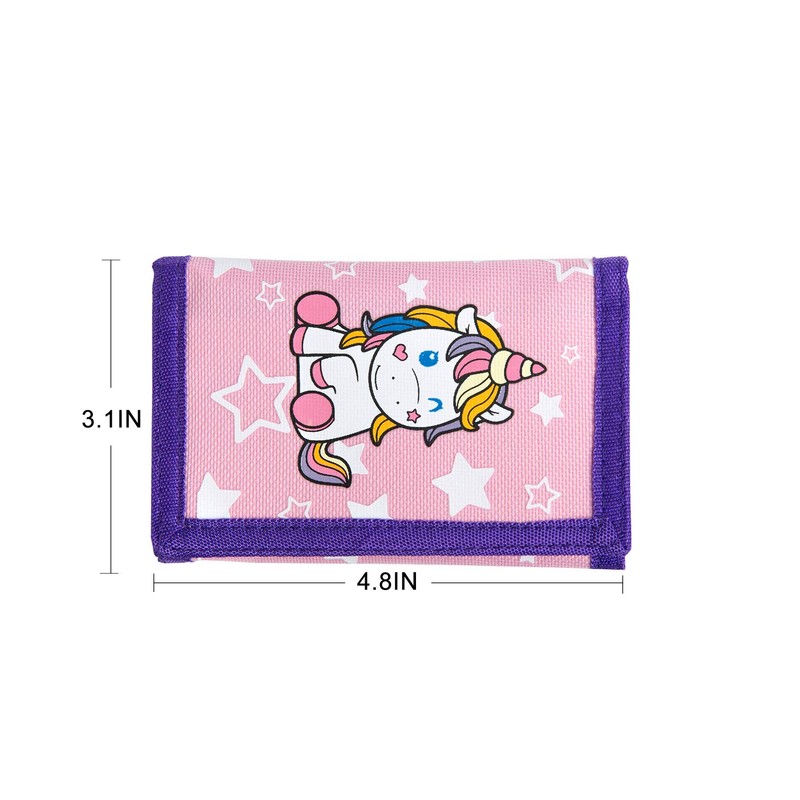 Trifold Canvas Outdoor cartoon Wallet for Kids - Unicorn 1