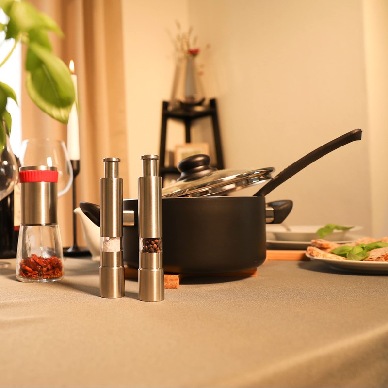 Relaxdays Set 2 macina pepe manuale acciaio inox maneggevole macinino