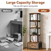 Housolution 5 Tier Rotating Bookshelf Tower with Storage, Rustic Brown