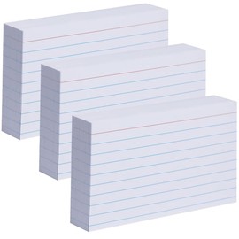 300 PCS Ruled Index Cards, 4x6 Inches White Lined Note Flash Cards,150GSM Heavy Index Note cards Flashcards for Studying,Office,School and To Do List