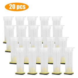 Zerodis 20pcs Queen Bee Rearing Cup Kit Cages Plastic Beekeeping Tools Accessories Beekeeping Tools Accessories Beekeeping Equipment Beekeeping Equipment