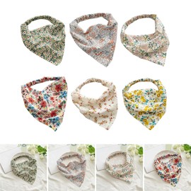 URTERYSER Floral Hair Bandanas Scarf Headband Head Kerchief Headscarf Turban Headbands Hair Accessories For Women Girls Floral, Orange