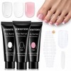 3 Colors Pink Clear White Poly Gel Nail Kit for