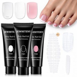 3 Colors Pink Clear White Poly Gel Nail Kit for toes