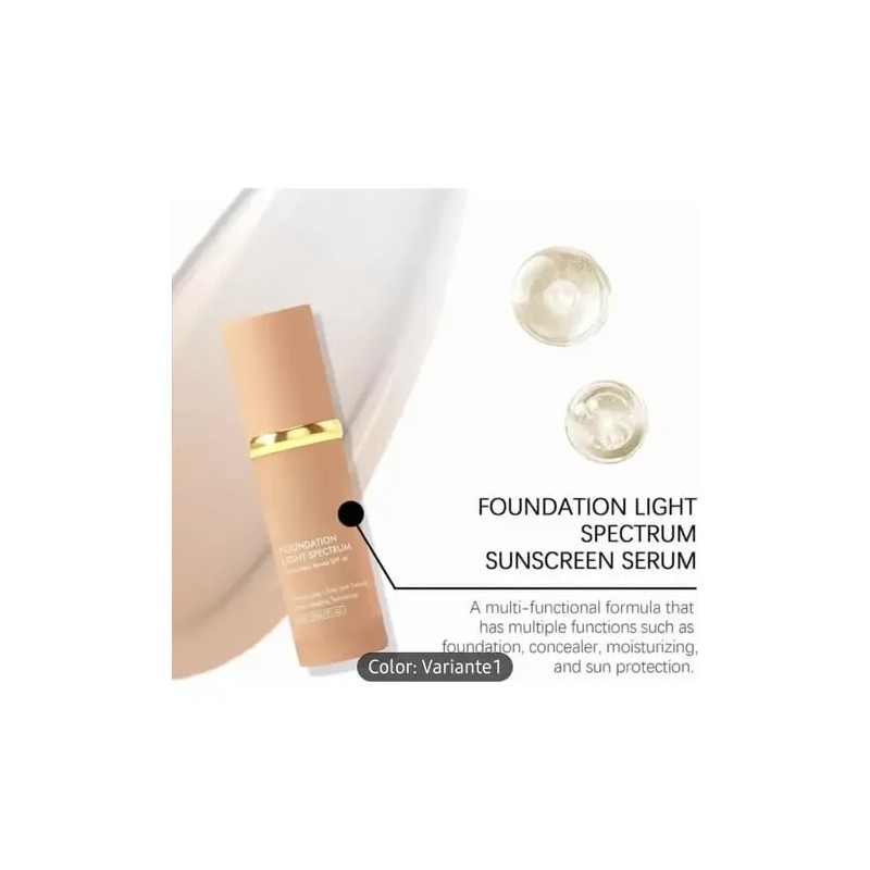 Base Maquillaje Líquida 4 En 1 Spf 50 Serum Hidrata
