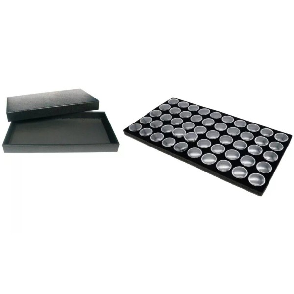 FindingKing Black Jewelry Case (Removable Magnetic Lid) w/ Black Foam