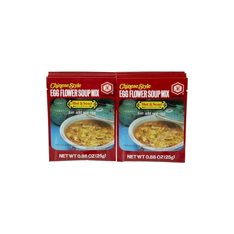 Kikkoman Egg Flower, Hot and Sour Soup, 0.88 oz, 12