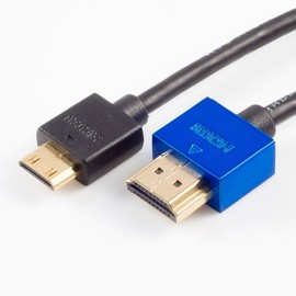 SlimHDMI 0.25m (25cm) Male Mini (Type C) to Male (Type A) Cable, The World's Slimmest HDMI Lead? (Gold Plated, 1080p, 3D, High Speed, ARC)