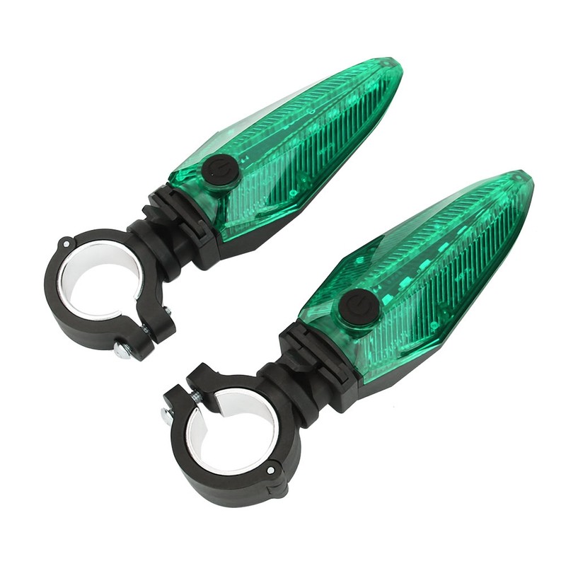 One Pair Waterproof LED Bicycle Handlebar Grips Light Anti thief