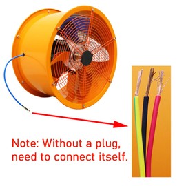 EQCOTWEA 220V Axial Pipe Fan Stainless Steel Cylinder Pipe Fan Axial Cylinder Pipe Fan Low Noise Blower Fan Velocity Air Circulator for Kitchen Warehouse Workshop (16 in 5400m³/H 370W)