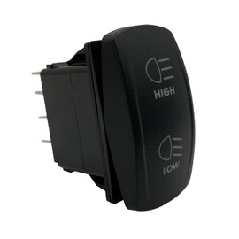 BACAUTOPARTS Blue Backlit Headlight High Low Beam Rocker Switch 7Pin ON-Off-ON DPDT Toggle Switch for Car Truck Jeep YJ Automotive Trailer Tractor Truck UTV Pickup RZR 12V 24V