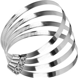 EVERMARKET 4 Inch Duct Clamp, Stainless Steel Large Hose Clamp Adjustable Diameter 91-114mm Worm Drive Clamp for Plumbing Dryer Vent for Automotive Mechanical Agriculture, 4 Pack