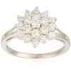 Silver Cubic Zirconia Set Cluster Ring N