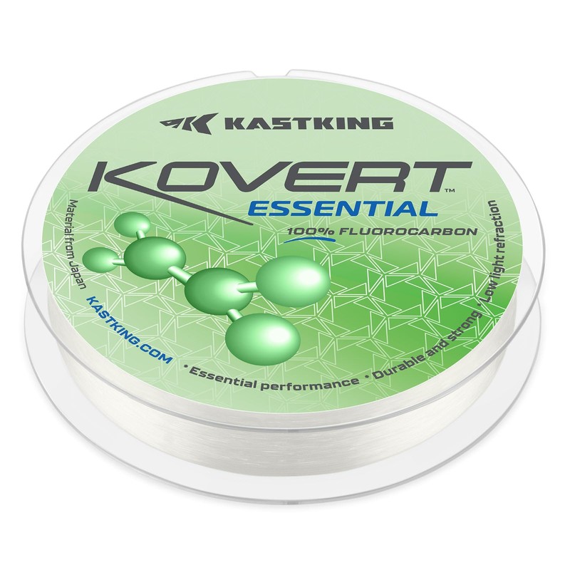 KastKing Kovert Essential 100% Fluorocarbon Fishing Line,15LB,25Yds