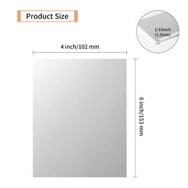 Tynulox 8PCS 6061 Aluminum Sheet Metal 1/16" x 4" x 6", Aluminum Plates Covered with Protective Film, Heat Treatable Aluminum Flat Bar for DIY Craft, Industry