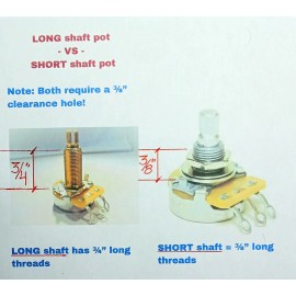Charlies Gear Solderless Les Paul Special DC Wiring Harness - Long Shaft Pots/Short Switch!