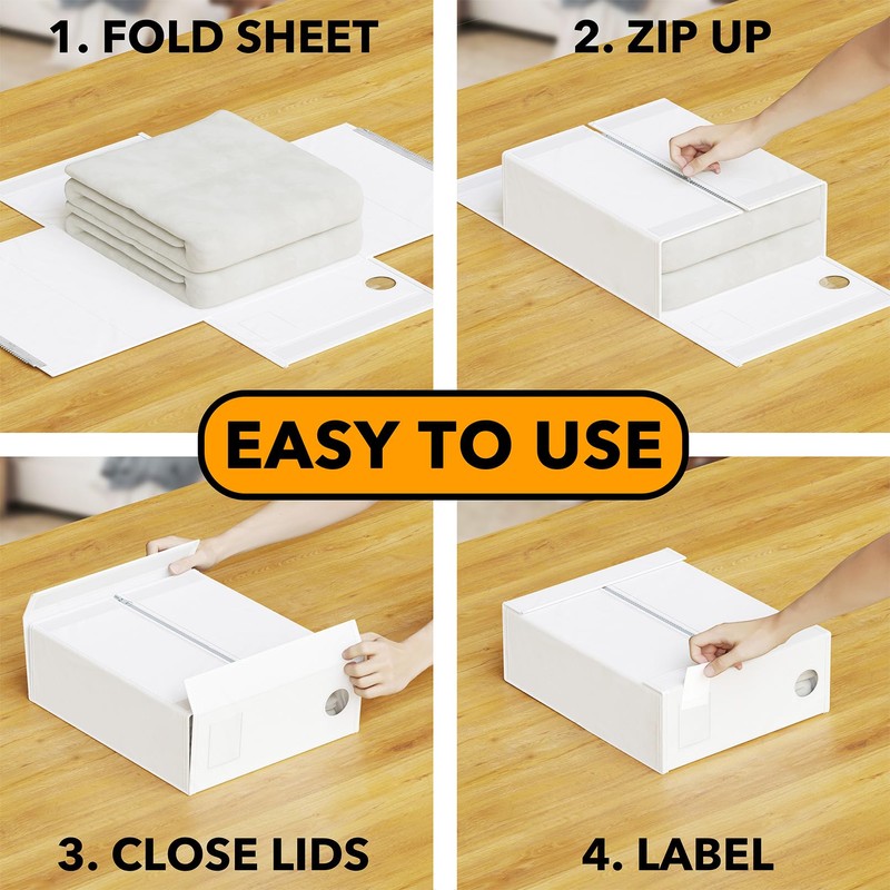 SpaceAid 10 Pack Bed Sheet Organizers and Storage, Foldable Sheet