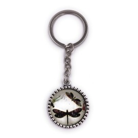 H-Customs Dragonflies in a circle keyring pendant made of metal