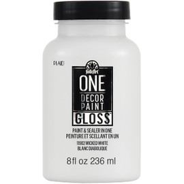 FolkArt, Wicker White One Assorted 8 fl oz / 236 ml Brilliant Gloss Acrylic Paint For Easy To Apply DIY Crafts, Art Supplies With A Glossy Finish, 11902