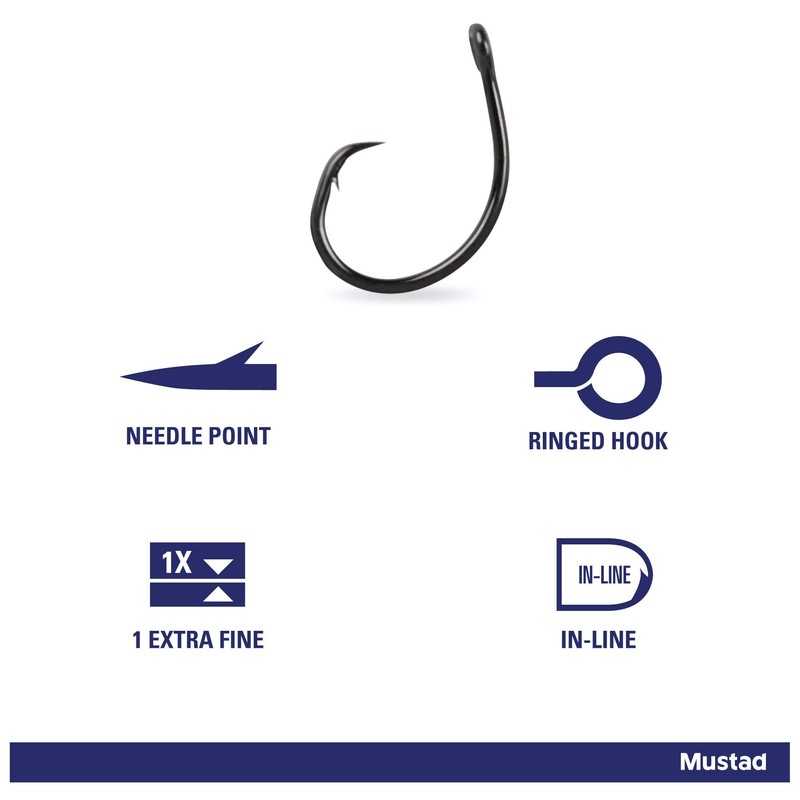 Mustad UltraPoint Demon Wide Gap Perfect in-Line Circle 1 Extra